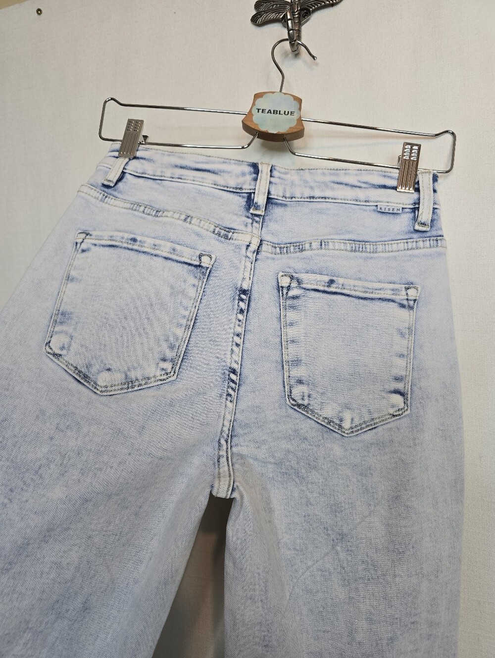Risen Jeans Georgia - Light Wash Wide Leg Long Tall Inseam 3/26 NWT - Picture 11 of 15